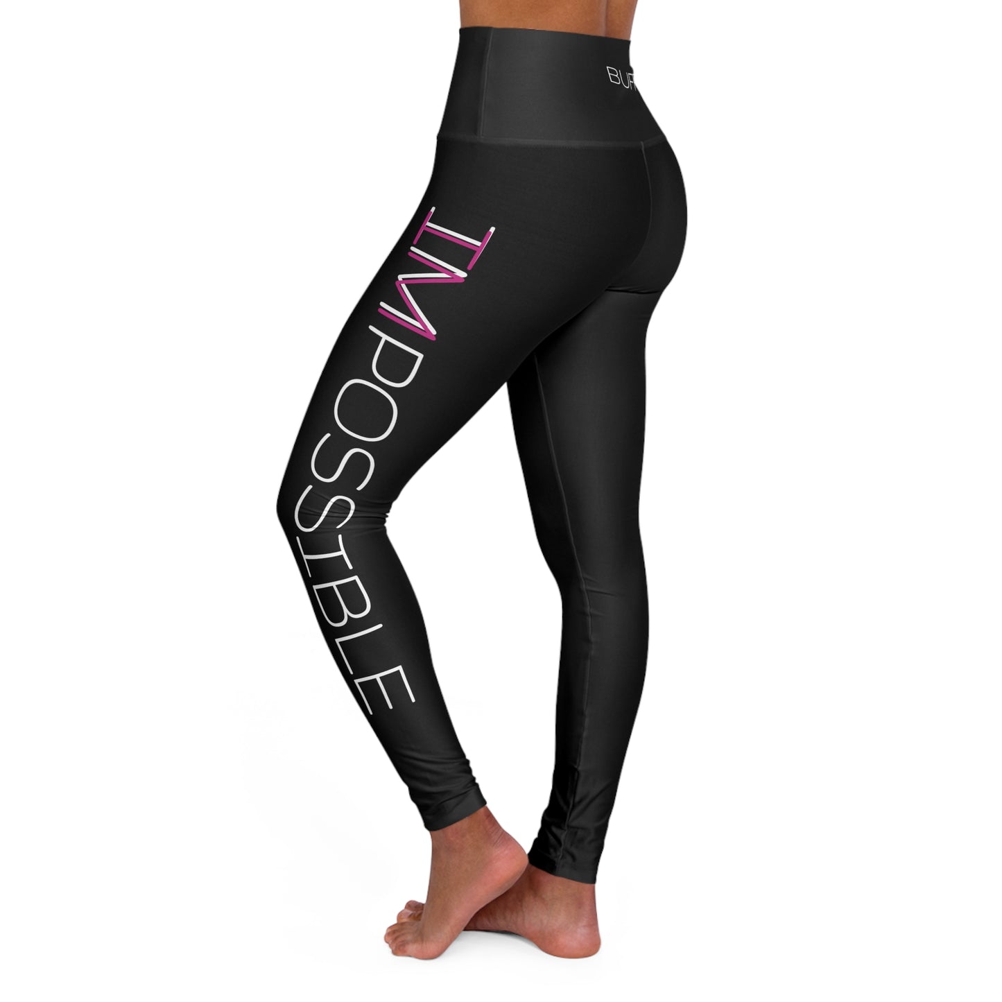 "I'm Possible" High Waisted Yoga Leggings (Black)